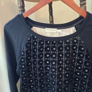 EUC Anthropologie Black Velvet Top S